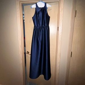 Alfred Sung Full Length Sleeveless Sateen Formal Maxi Dress